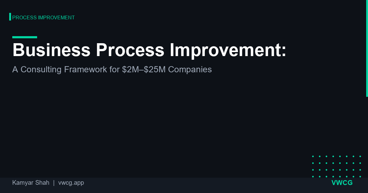 Business Process Improvement: A Consulting Framework for $2M-$25M Companies